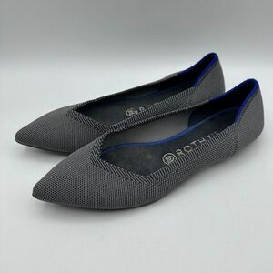 Rothys The Point Classic Cloud Gray Birdseye Flat Shoes Women's Size 9